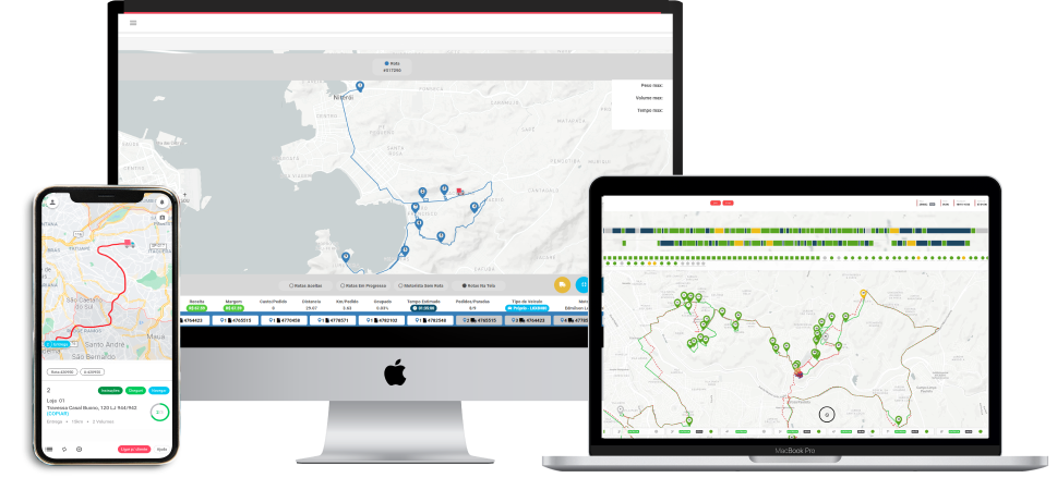 plataforma tecnológica uello para gestão logística de transportes representada em diversas telas