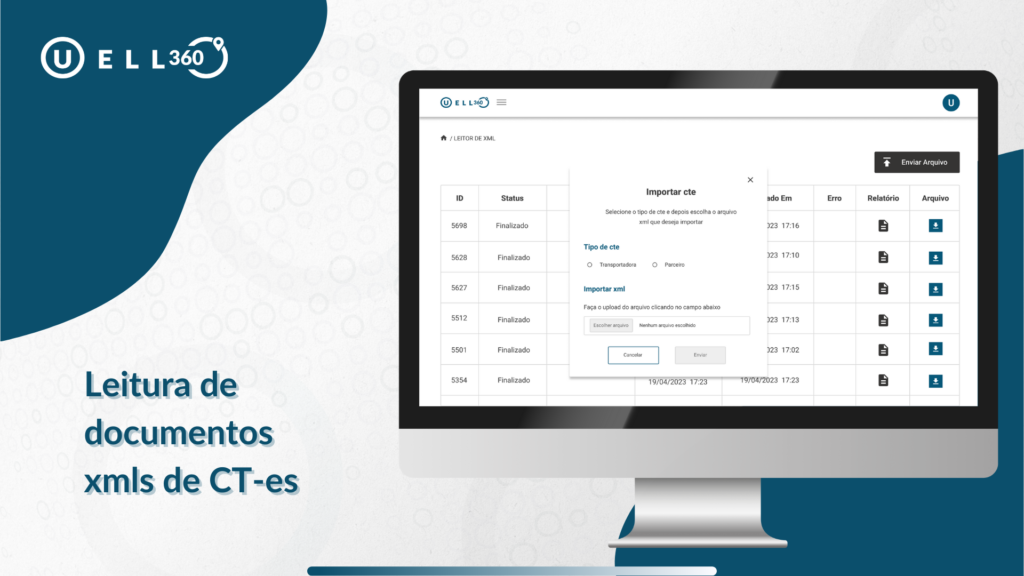 ilustração leitura de documentos para CT-e na plataforma Uello 360