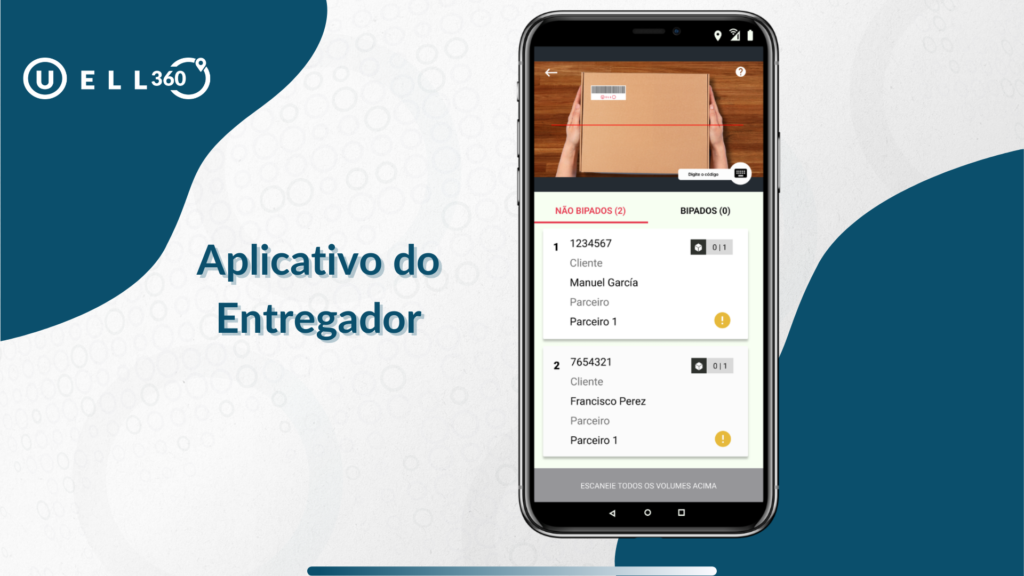 tela ilustrativa do e-POD do App do Entregador da plataforma Uello 360